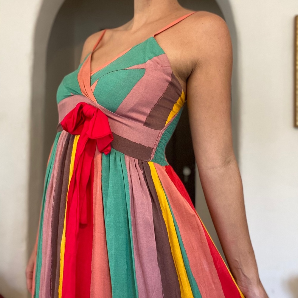 Multi Color Maxi With Red Bow - image 1